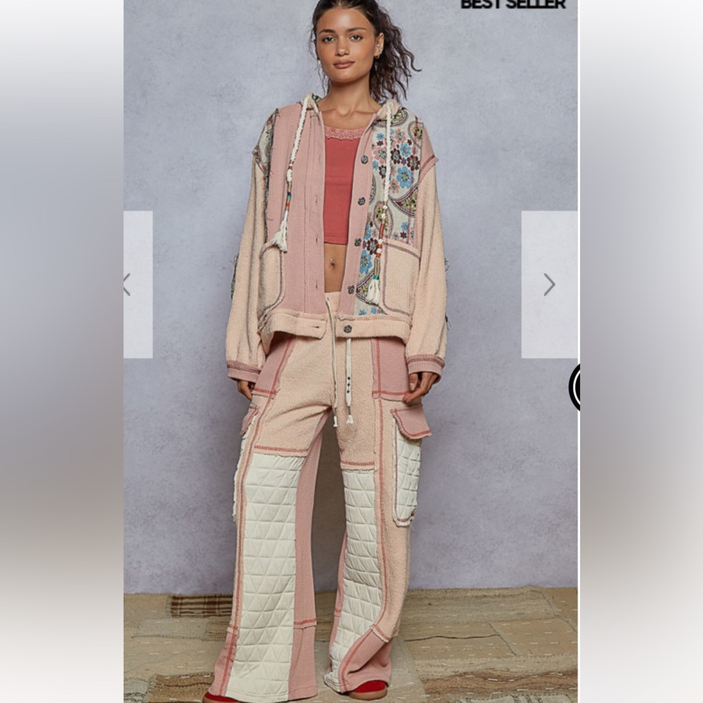 POL Pink and Cream Track Pants - Picture 3 of 8